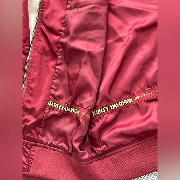 120th Anniversary Harley-Davidson 1903-2023 Women’s Red and White Jacket- NWT - Picture 13 of 16